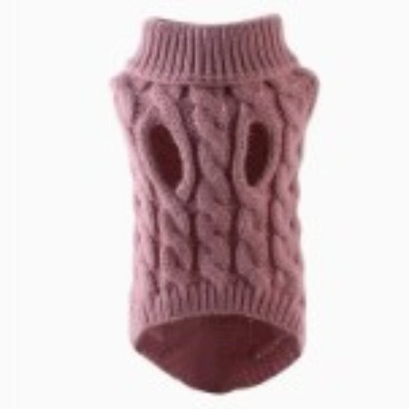 Cozy Knit Pet Sweater for Cats & Dogs - Warm Pullover, Dusty Rose, Size XL - Picture 1 of 7